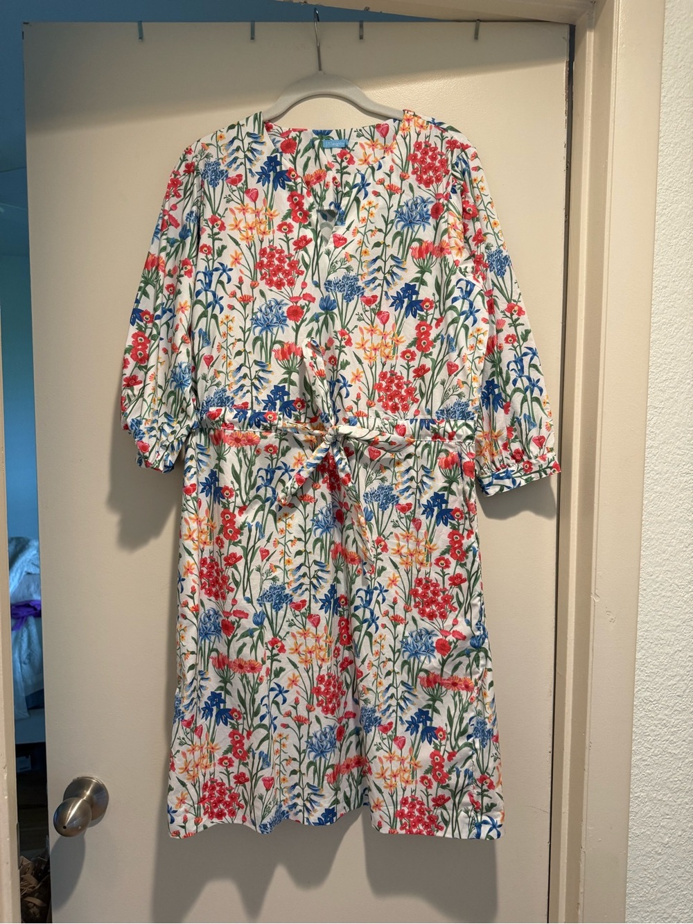 Floral Tie-Waist Asymmetrical Women’s Dress in Multi-Color